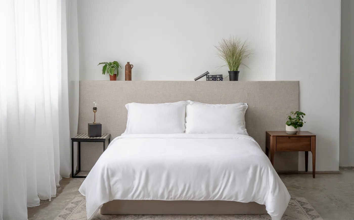 White bedroom with window light